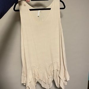 Cream layered and flowy long top/dress